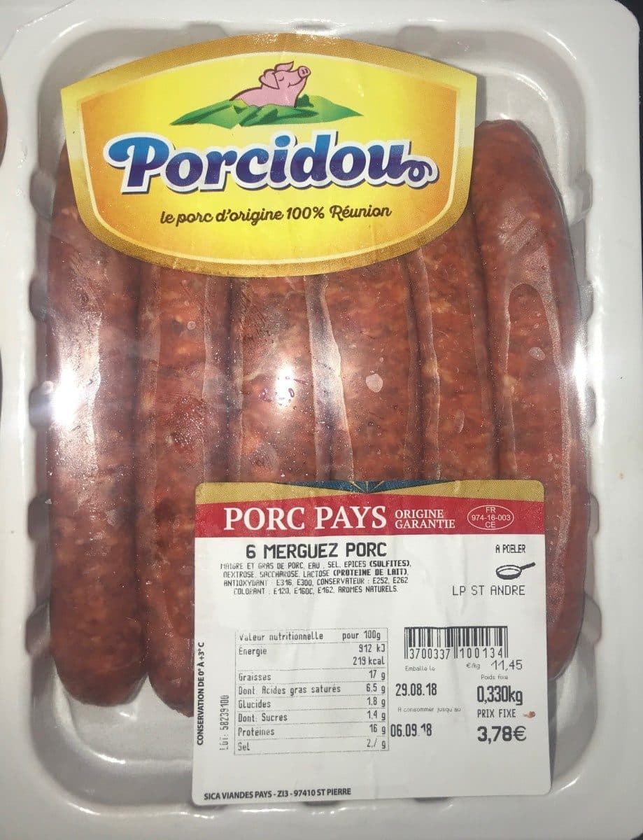 Porcidou Merguez porc Porcidou packshot