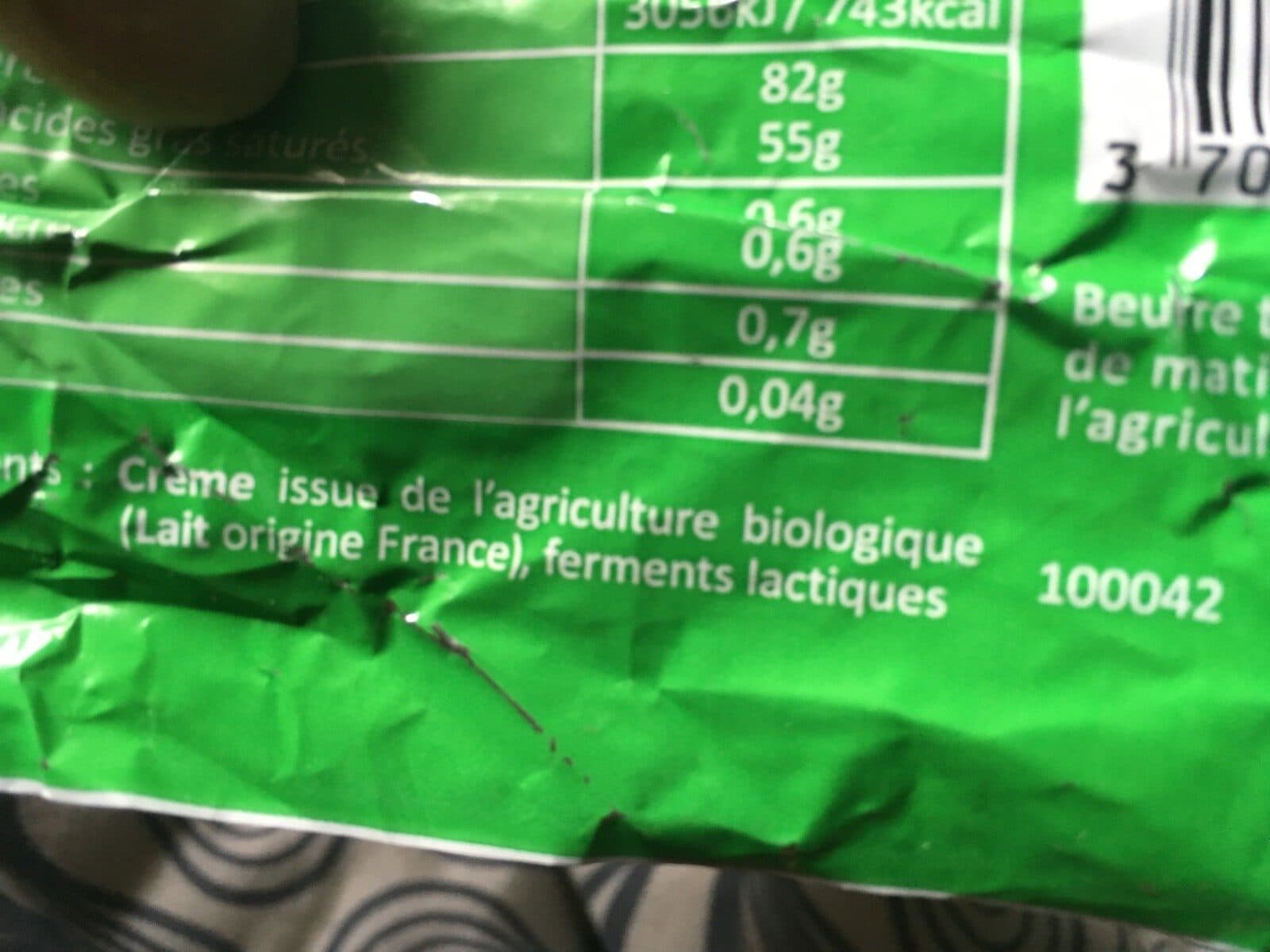 Open Food Facts Le beurre bio des consommatteurs bon et responsable packshot
