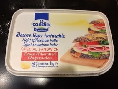 Candia Professionnel Beurre Doux Allégé 40% Tartinable Spécial Sandwich packshot