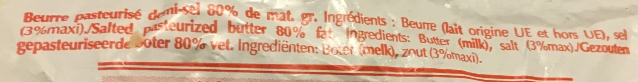 Florimont Beurre pasteurisé demi-sel packshot