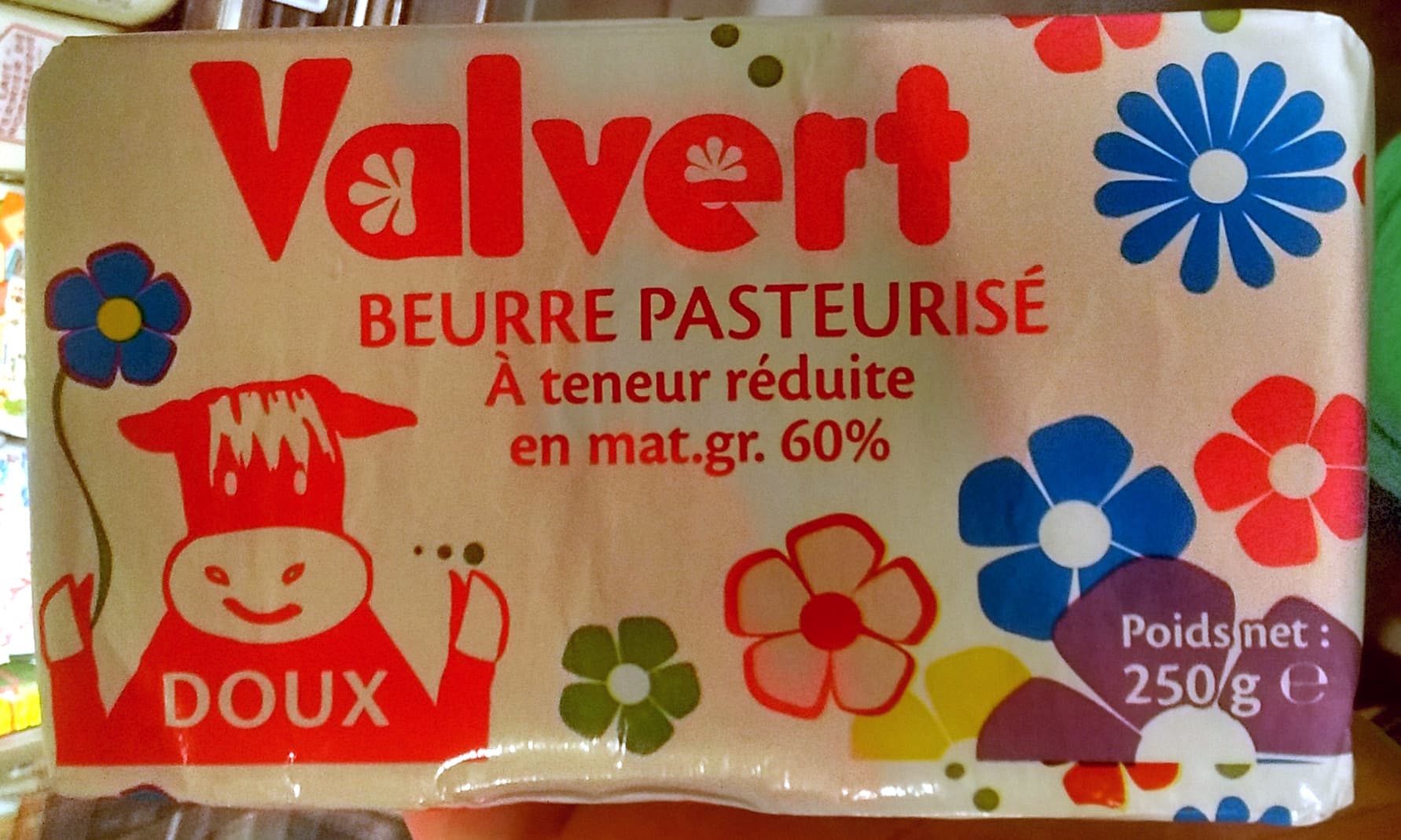Valvert Beurre pasteurisé à teneur réduite en mat.gr. 60% Doux packshot