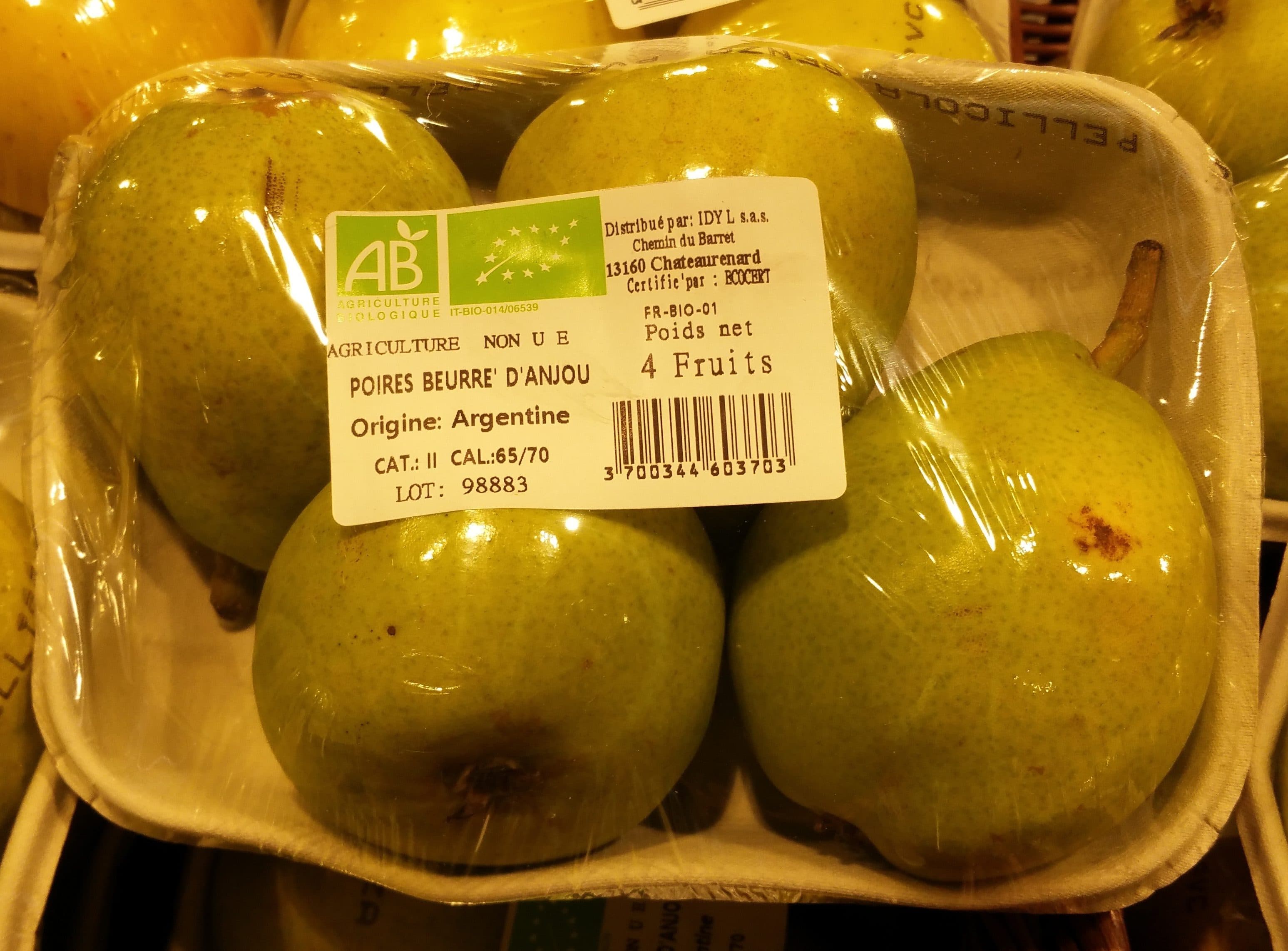 Idyl S.A.S. Poire Beurre d'Anjou Bio packshot