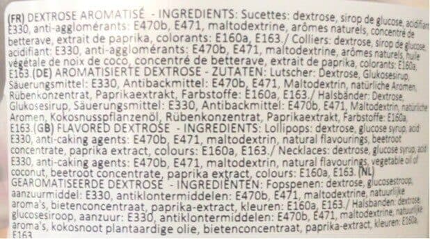 Les mousquetaires Colliers Et Sucettes Dextrose packshot