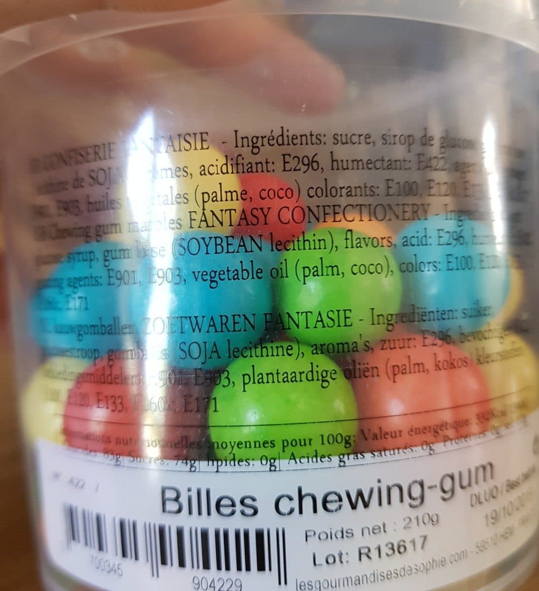 Les gourmandises de Sophie Petit Seau Billes Chewing-gum 210 g packshot