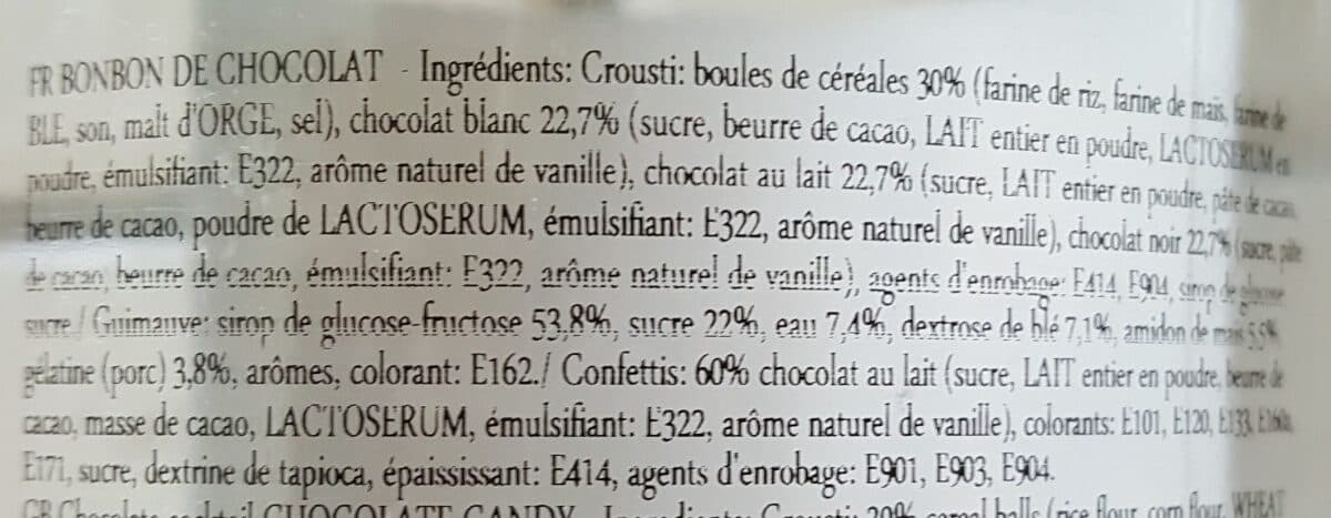 Open Food Facts Bouteille gourmande - cocktail chocolats packshot