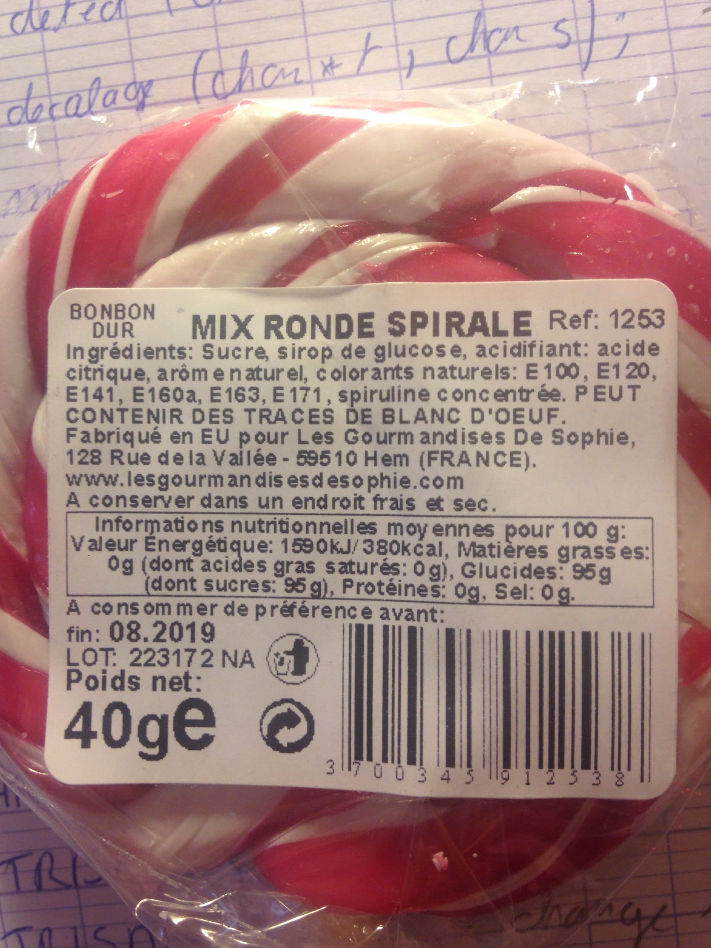 aucune Sucette ronde spirale tutti frutti packshot
