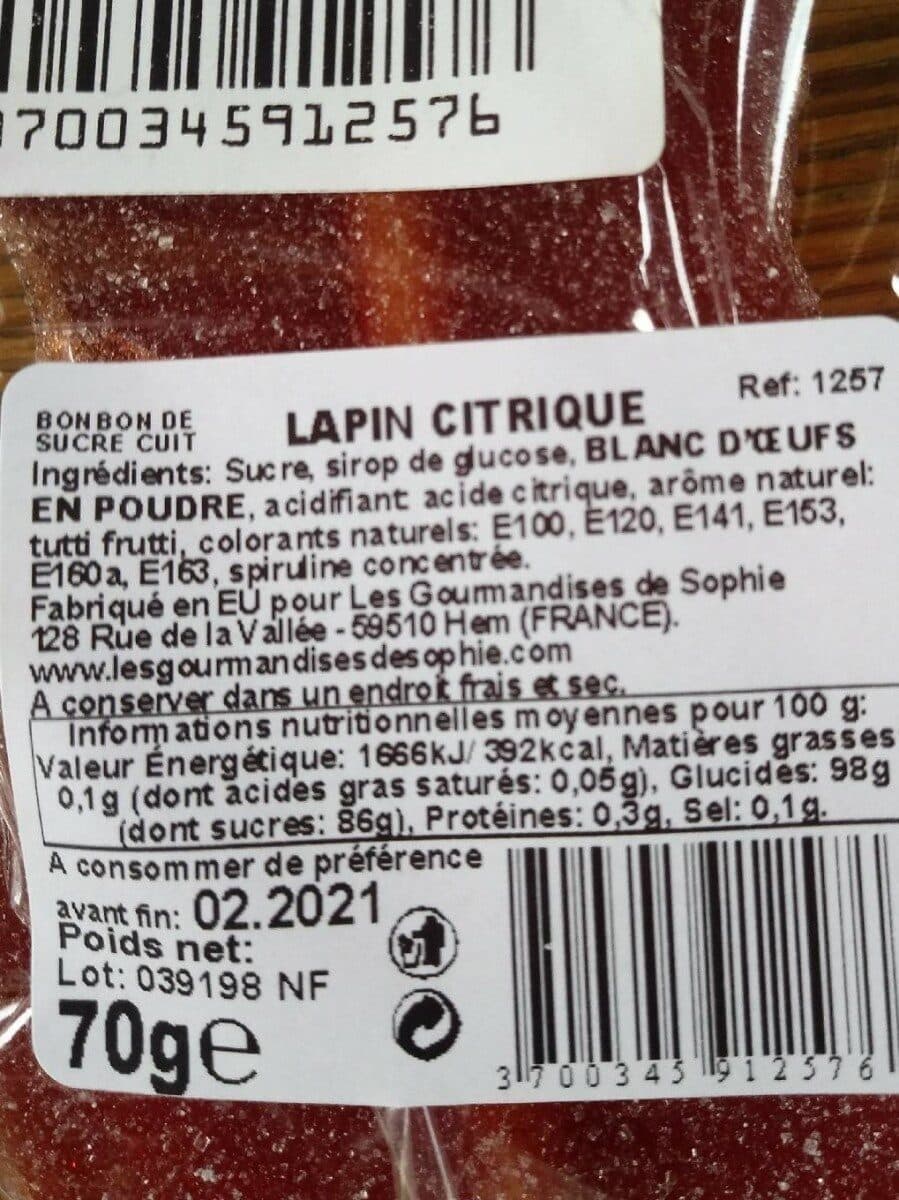 Open Food Facts Lapin citrique packshot