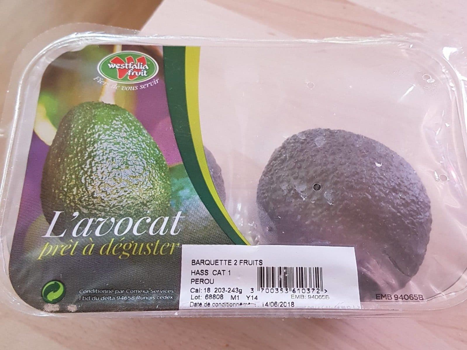 Open Food Facts Avocat Hass mûr à point, calibre 18, Pérou, barquette 2 pièces packshot