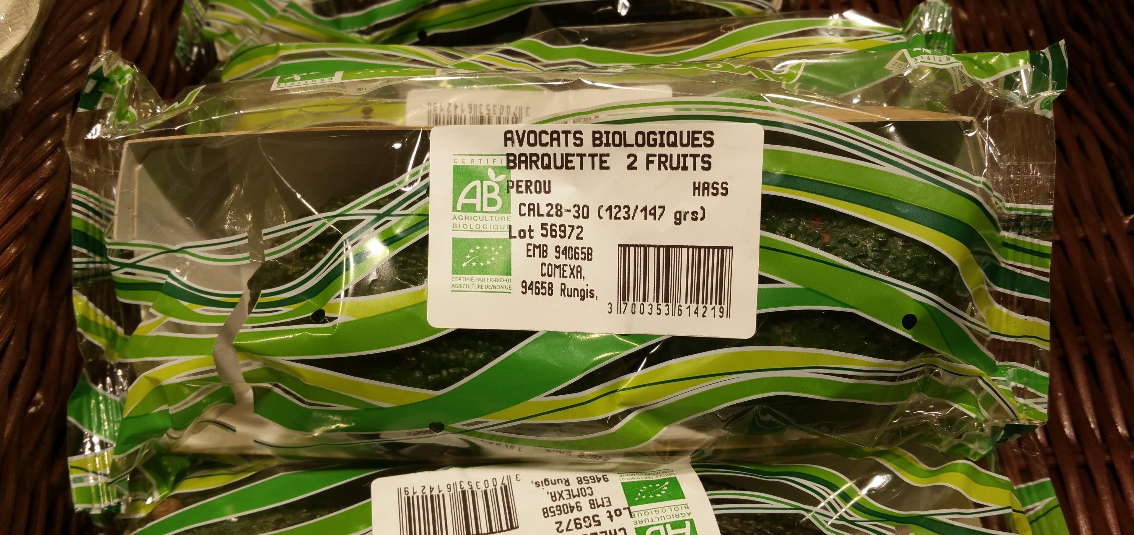 Comexa Avocats Biologiques Barquette 2 Fruits packshot