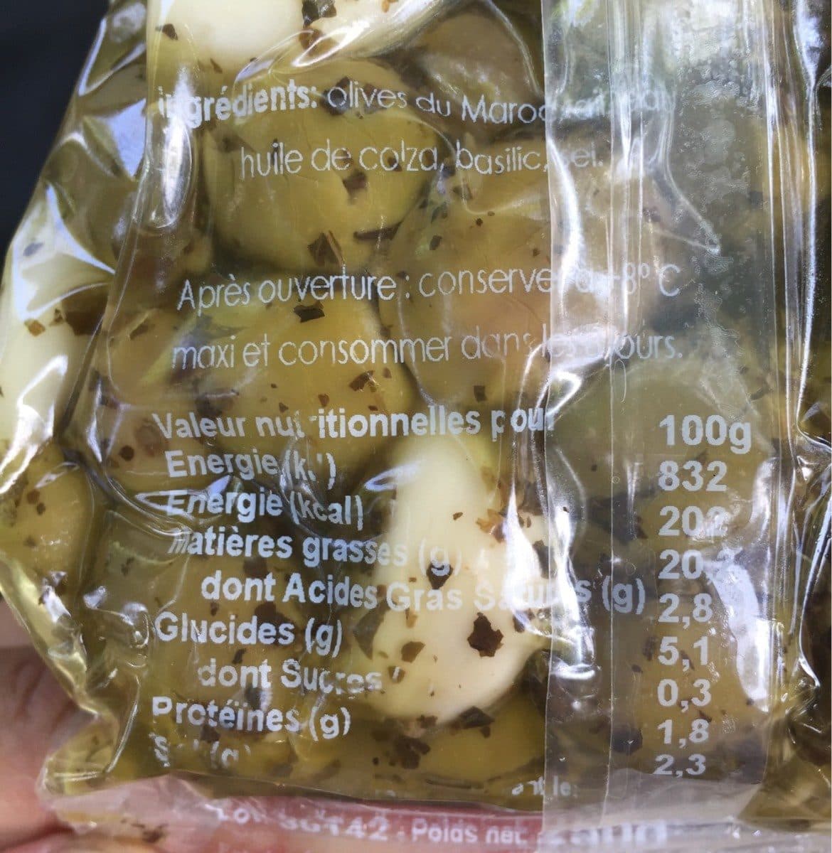 Open Food Facts Olives cassées Ail'Basilic packshot