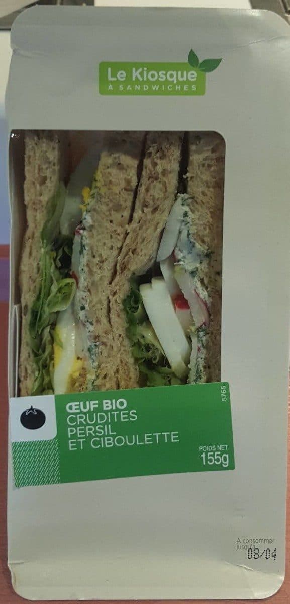 Le Kiosque à Sandwiches Sandwich Œuf Crudités packshot