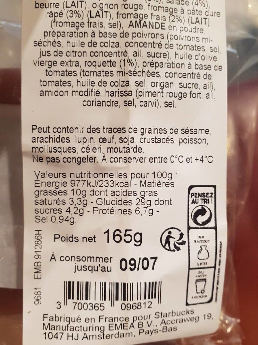 Starbucks Club légumes grilles packshot