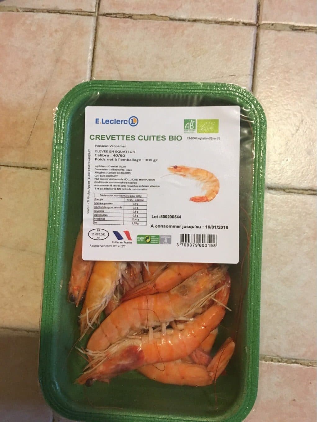 Leclere Crevettes cuites bio packshot