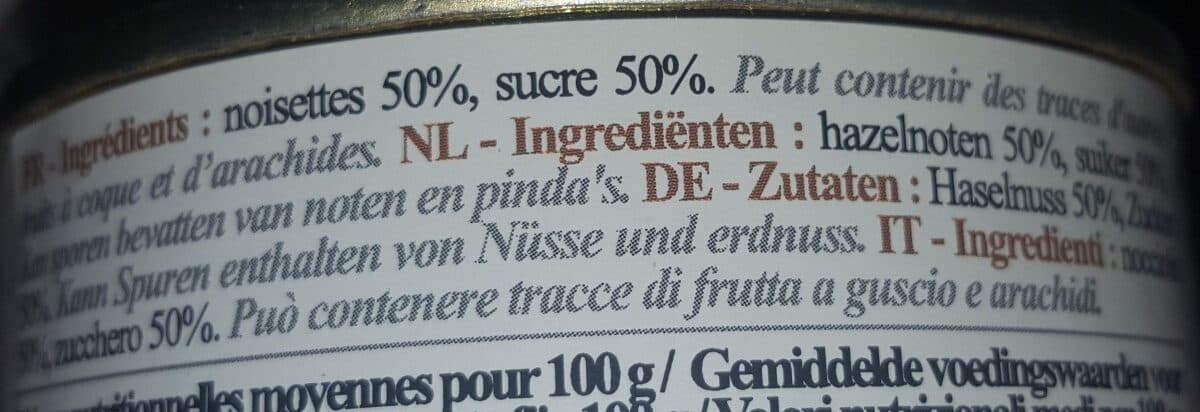Open Food Facts Pâte de praliné noisettes packshot