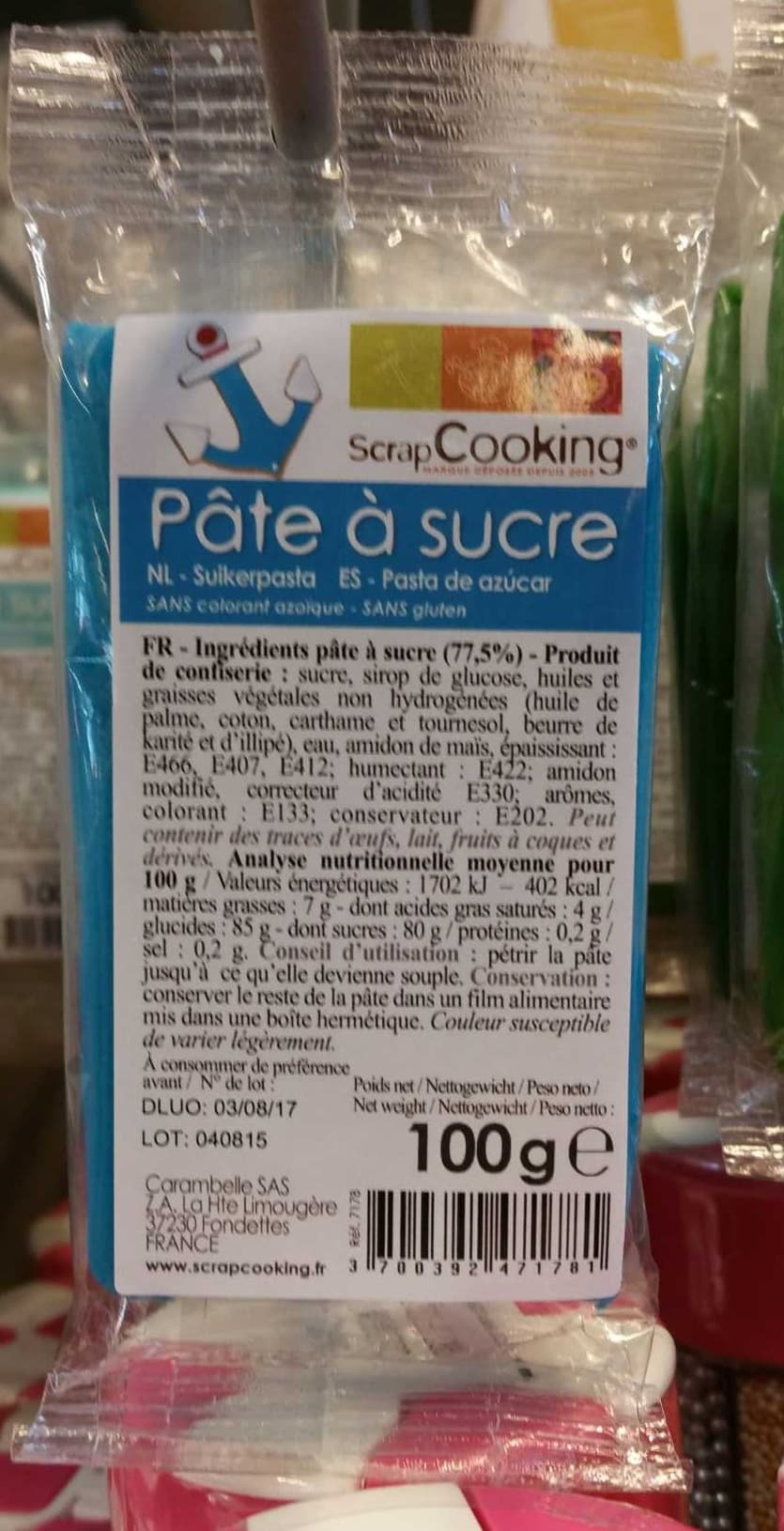 Scrapcooking Pâte à sucre bleue packshot