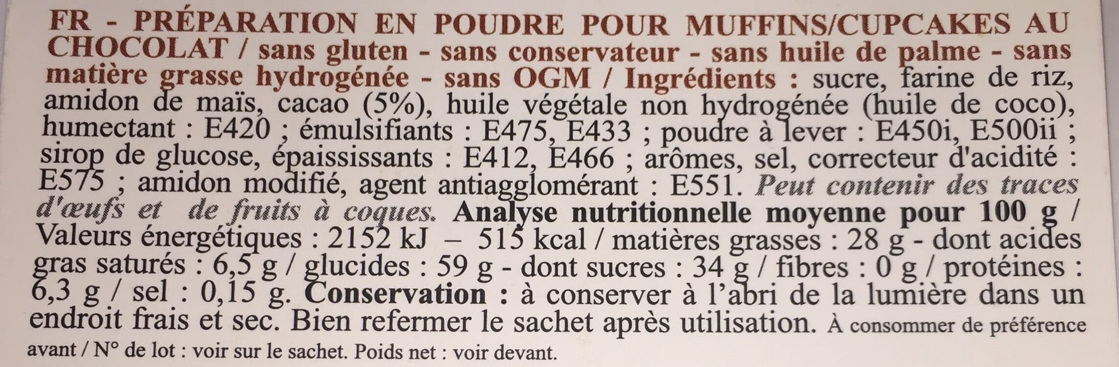 Scrapcooking Préparation Sans Gluten - Muffins / Cupcakes Au Chocolat packshot