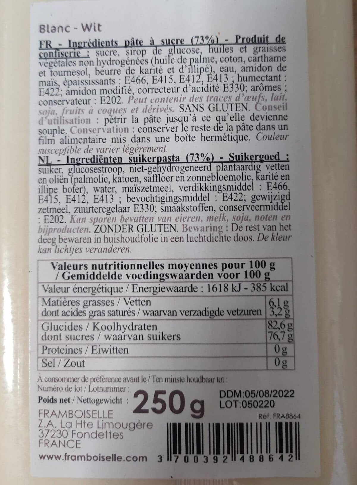 Open Food Facts Pate a sucre packshot