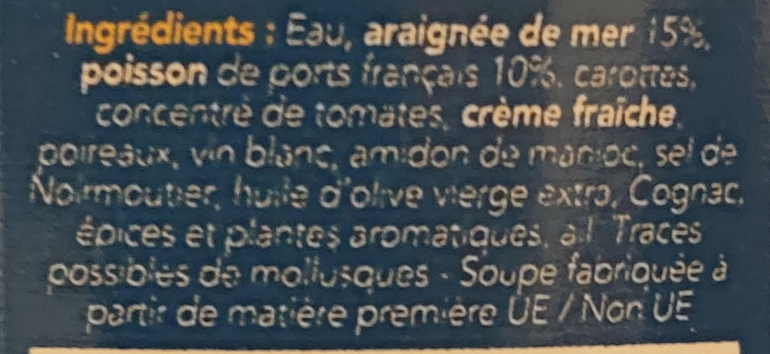 Open Food Facts Soupe aux araignées de Mer packshot