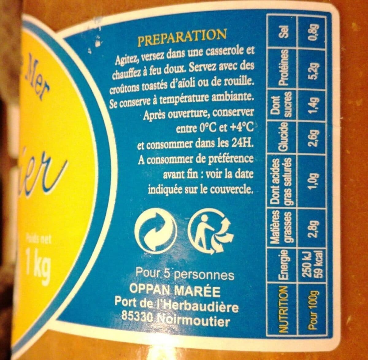 Open Food Facts Soupe aux araignées de Mer packshot