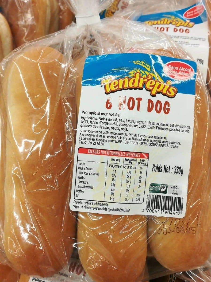 Open Food Facts 6 hot dog packshot