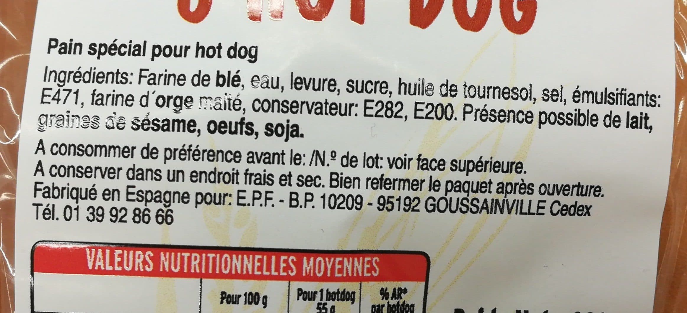 Open Food Facts 6 hot dog packshot