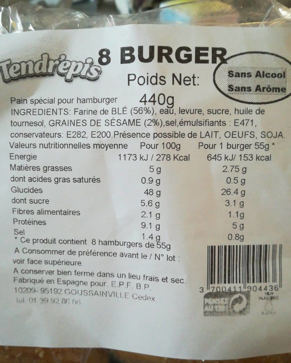 Tendr'epis Burger packshot