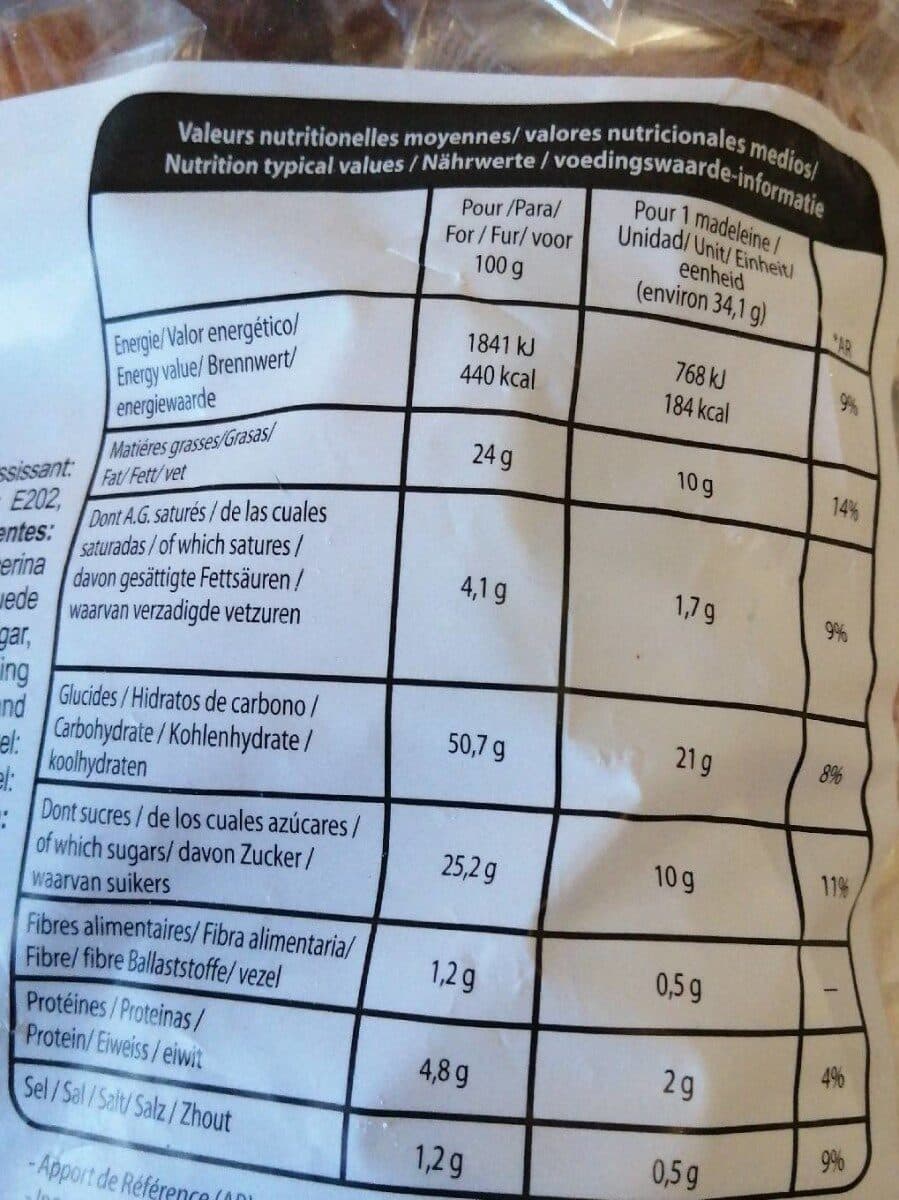 Open Food Facts Madeleines espagnoles packshot
