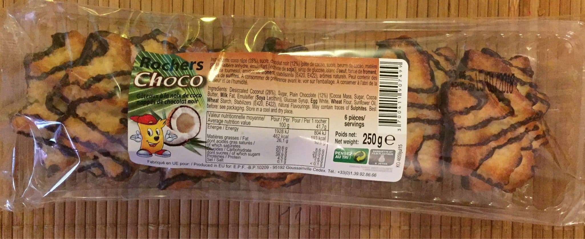 EPF Gateaux à la noix de coco nappés de chocolat noir packshot