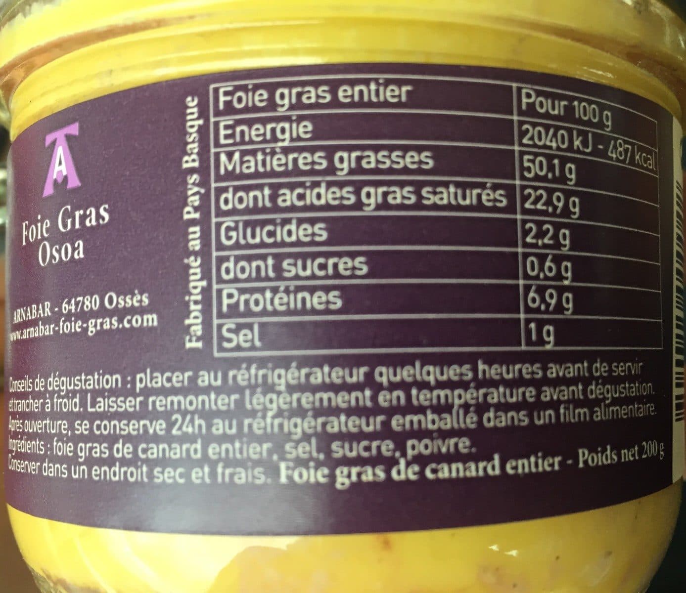 Arnabar Foie gras de canard entier packshot