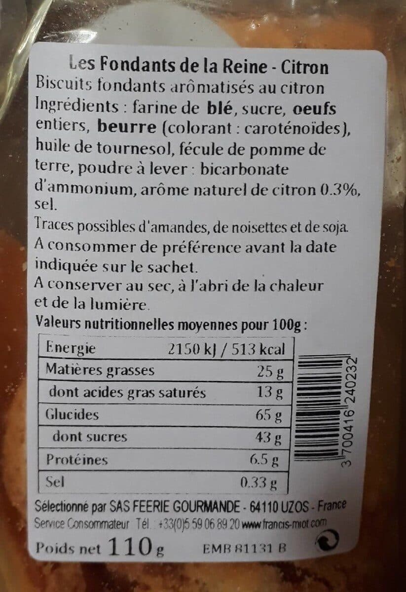 Francis Miot Les fondants de la reine au citron packshot
