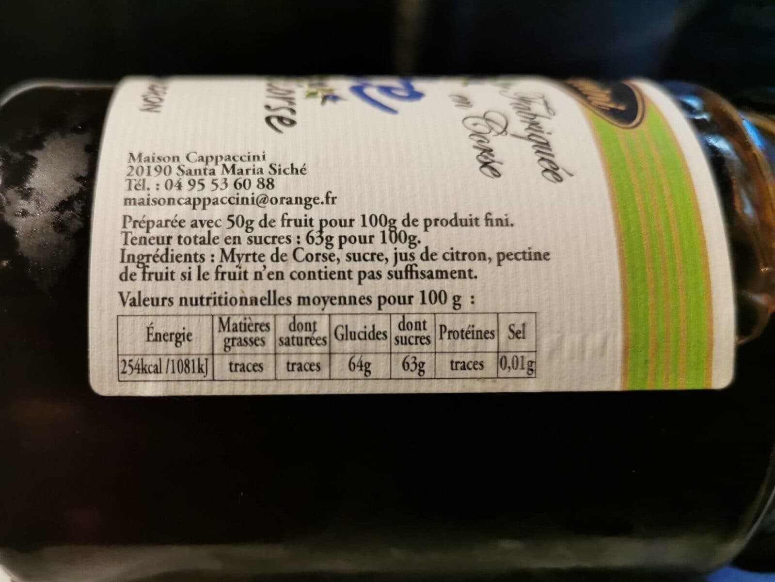 Maison Cappaccini Myrte de Corse packshot