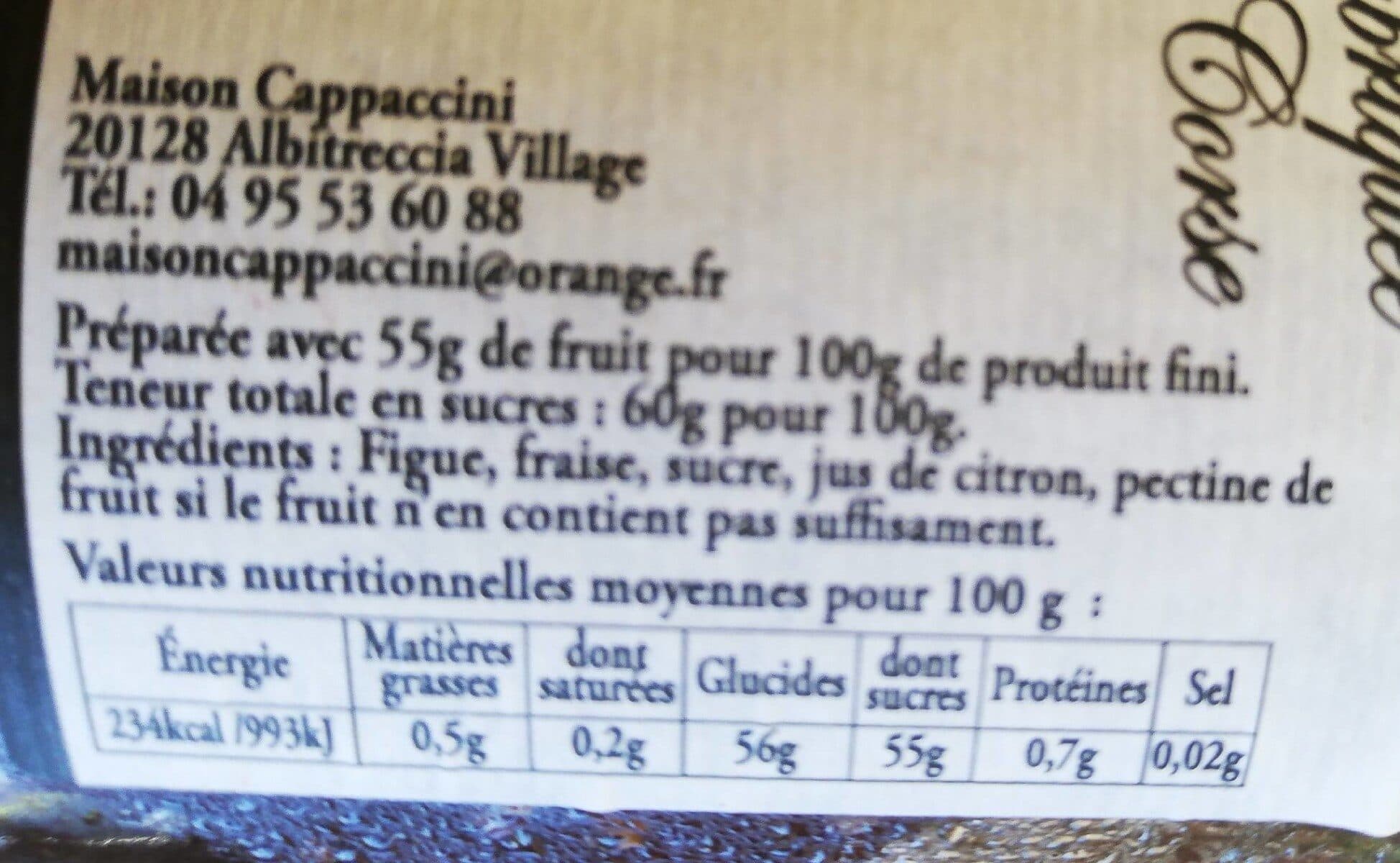 Maison Cappaccini Confiture fraise figue packshot