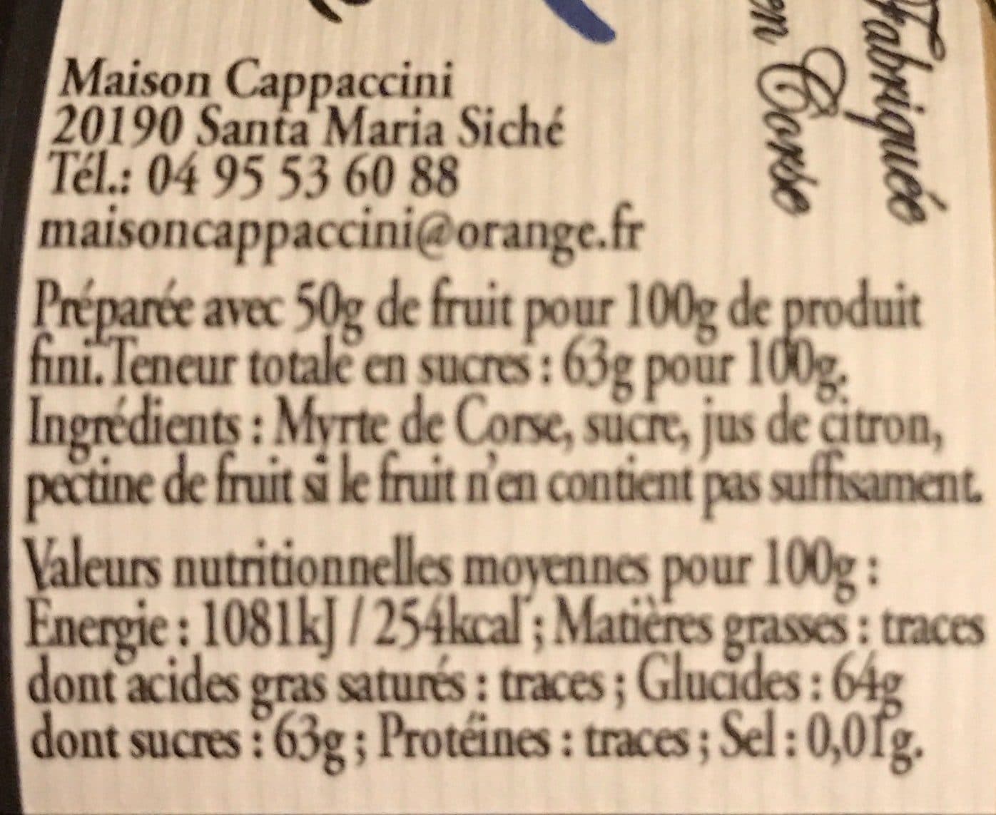 Maison Cappaccini Gelée Myrte de Corse packshot