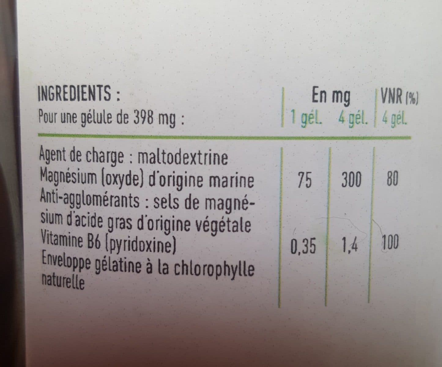 Open Food Facts Magnésium marin - vitamine B6 packshot