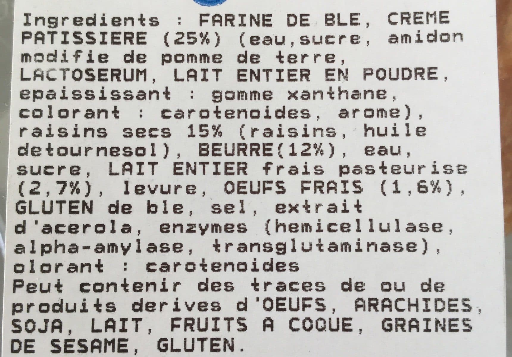 Open Food Facts Pains aux raisins packshot