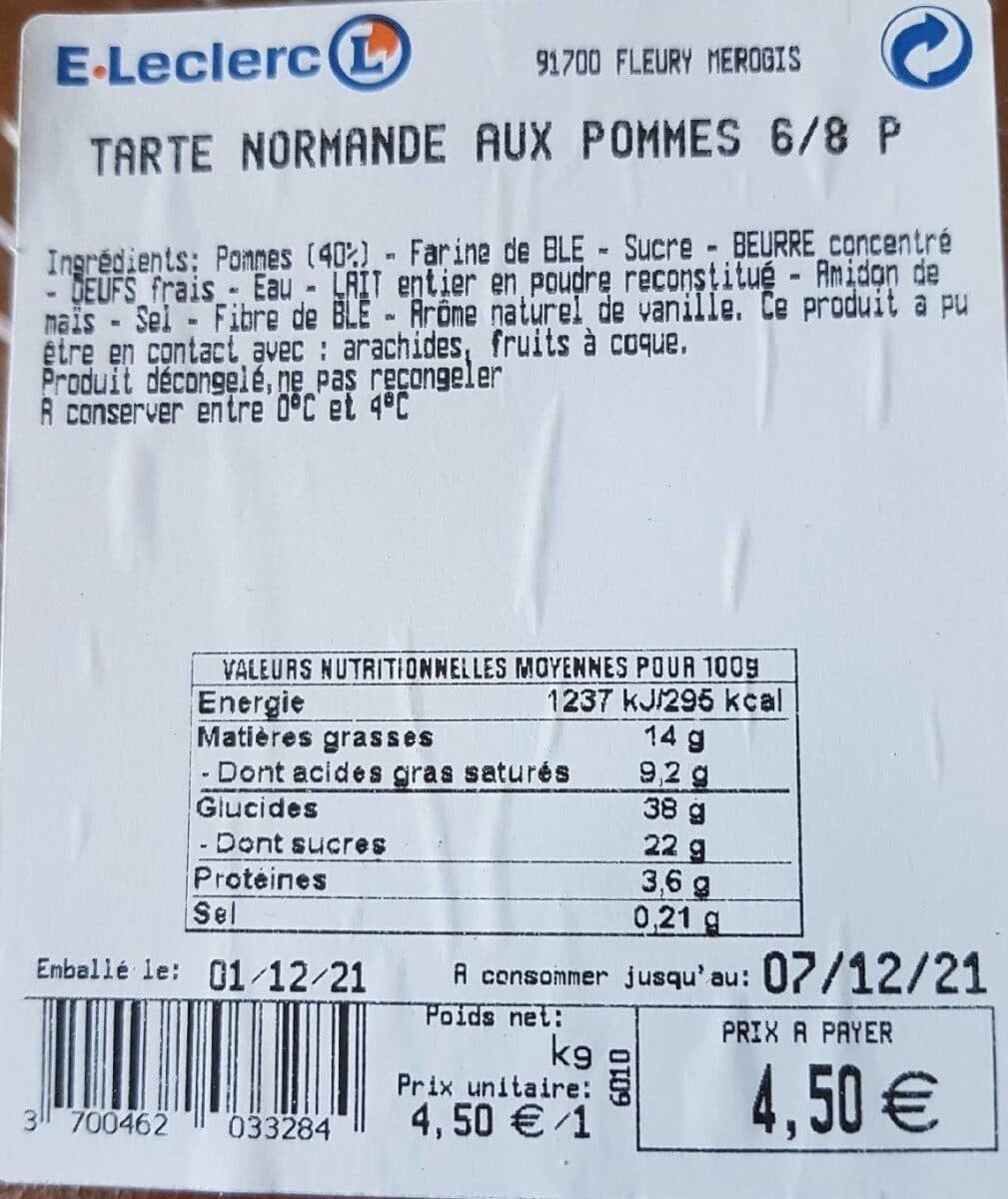 Leclerc Tarte Normande Aux pommes 6/8 parts packshot