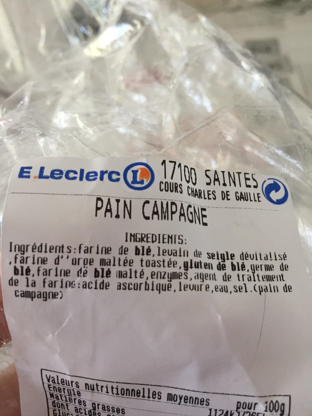 Open Food Facts Pain de campagne packshot