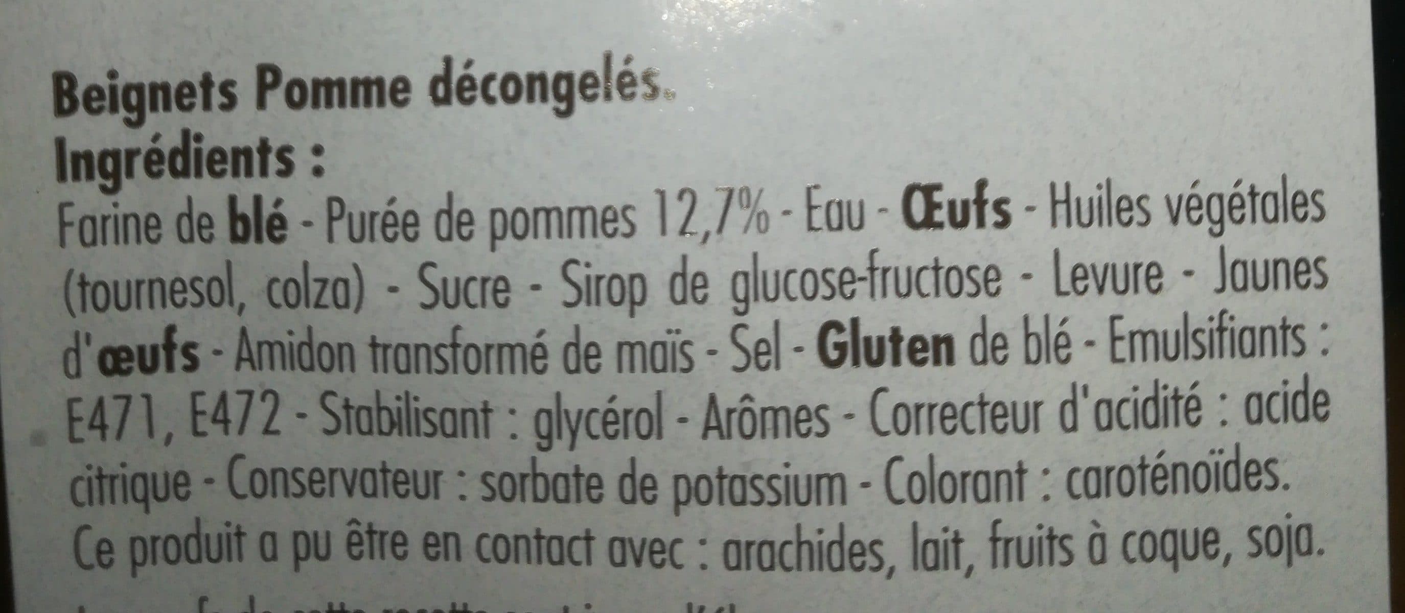 Open Food Facts Beignets Pomme Décongelés, x4 packshot