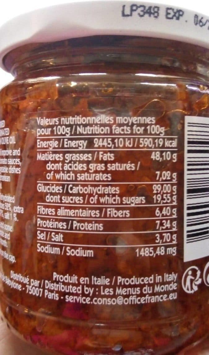 Open Food Facts Concassée de tomates séchées au soleil packshot