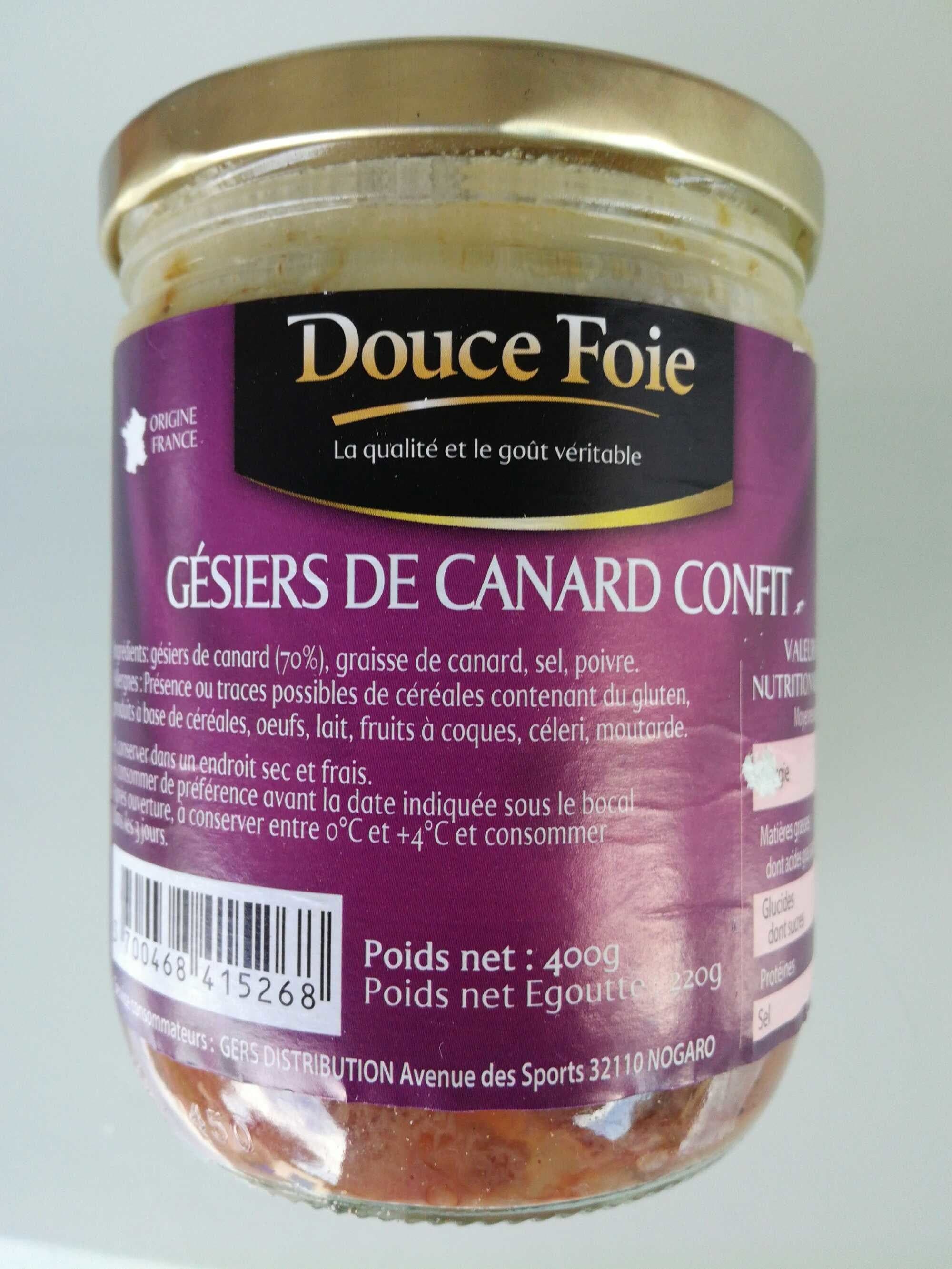 Douce Foie Gésiers de canard confit packshot