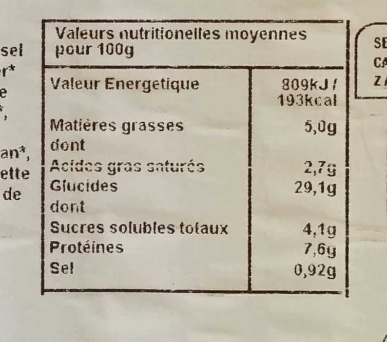 Carte Nature Calzone aux légumes du soleil packshot