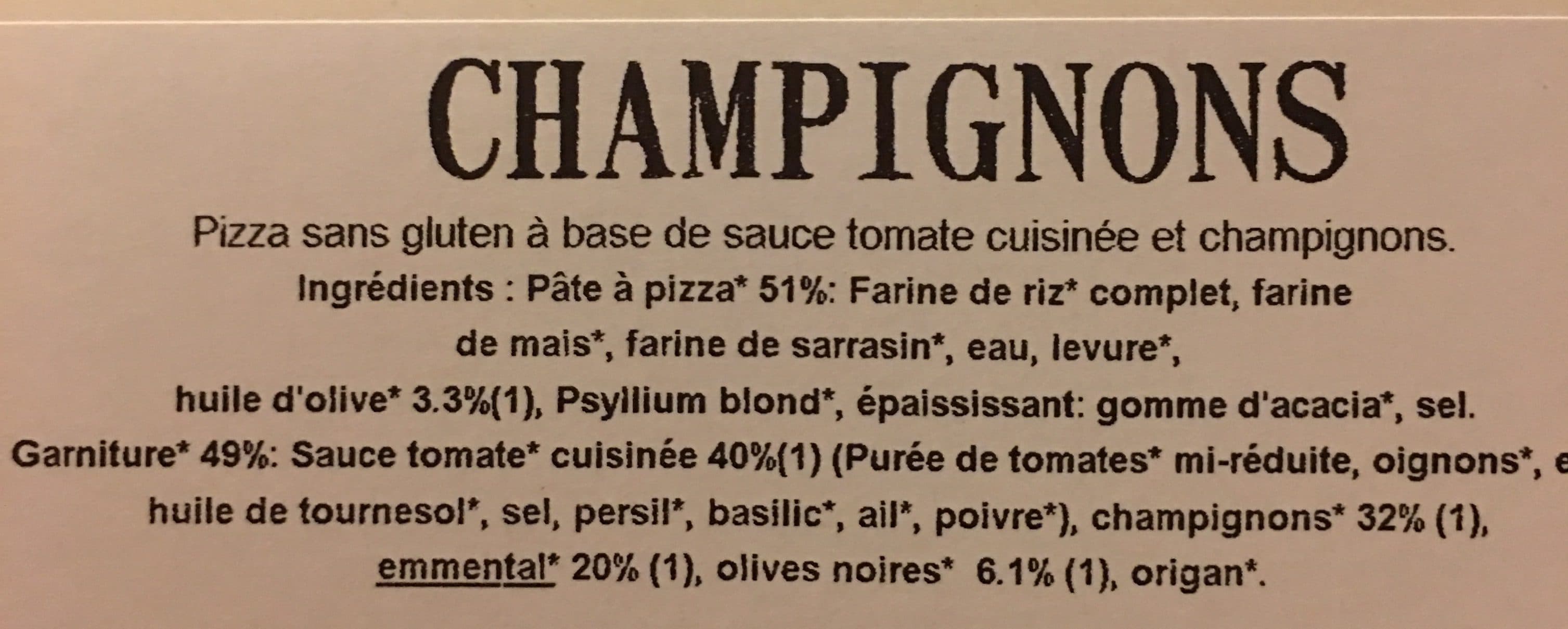 Ma Vie Sans Gluten Pizza champignon sans gluten packshot
