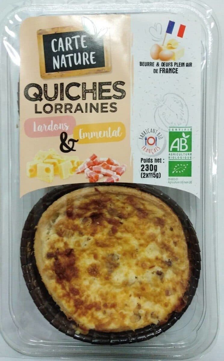 Carte Nature Quiches Lorraines lardons & Emmental packshot