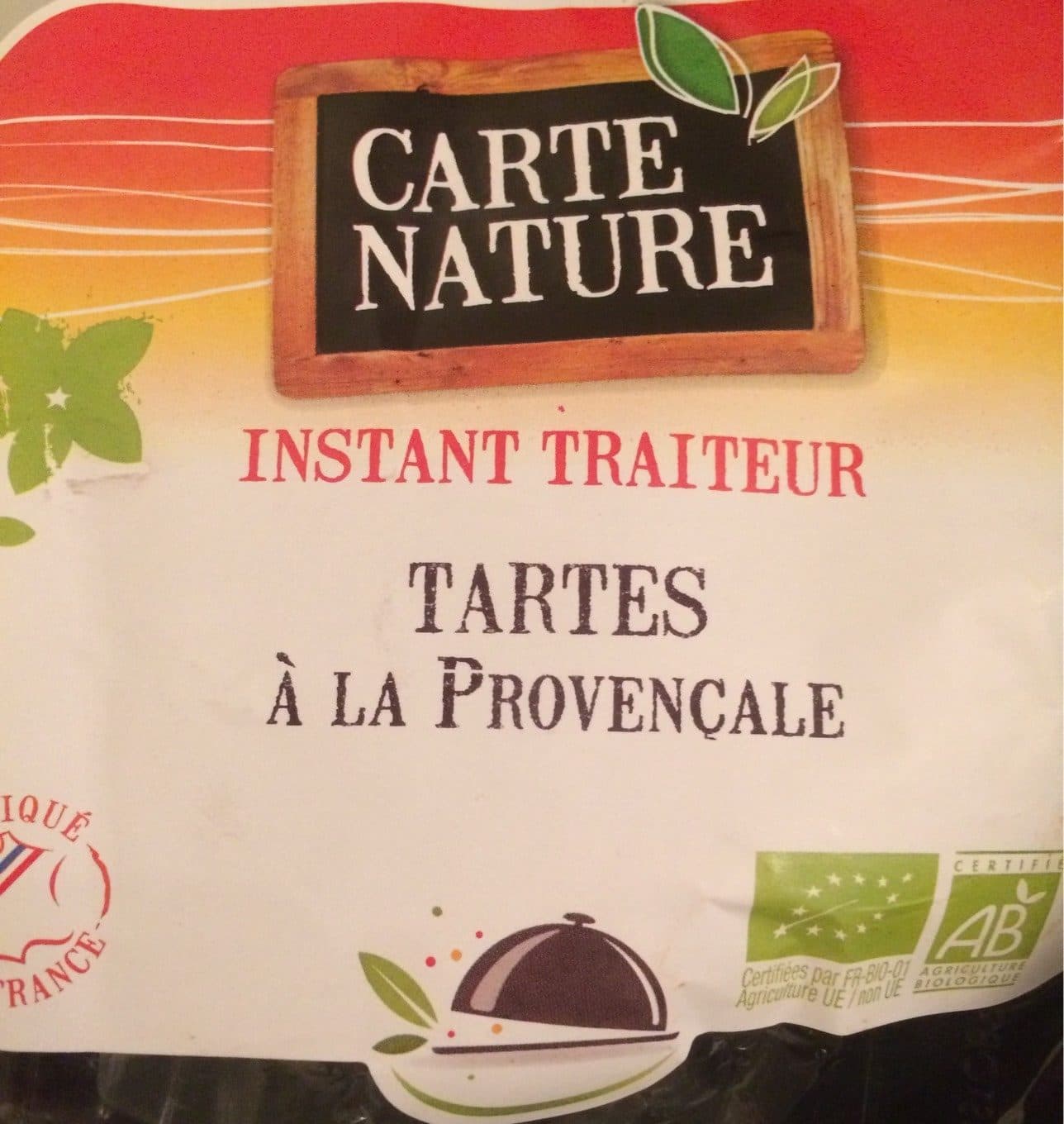 Carte Nature Tartes à la Provençale Bio packshot