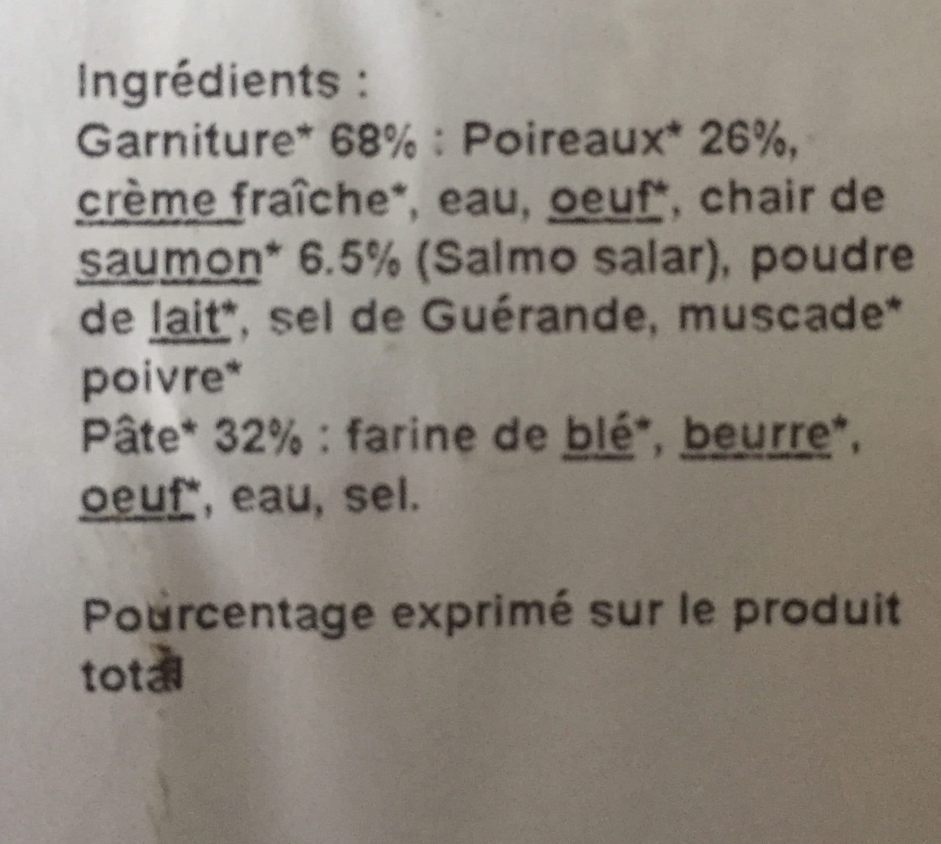 Carte Nature TARTES Poireaux & Saumon packshot