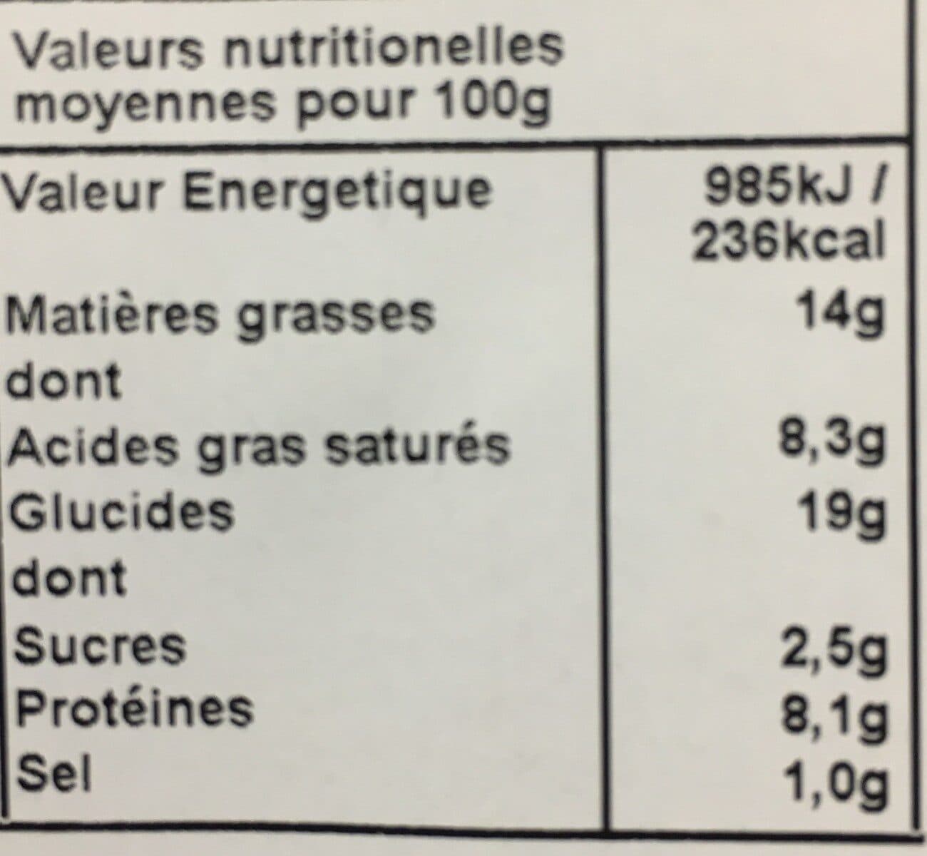 Carte Nature TARTES Poireaux & Saumon packshot