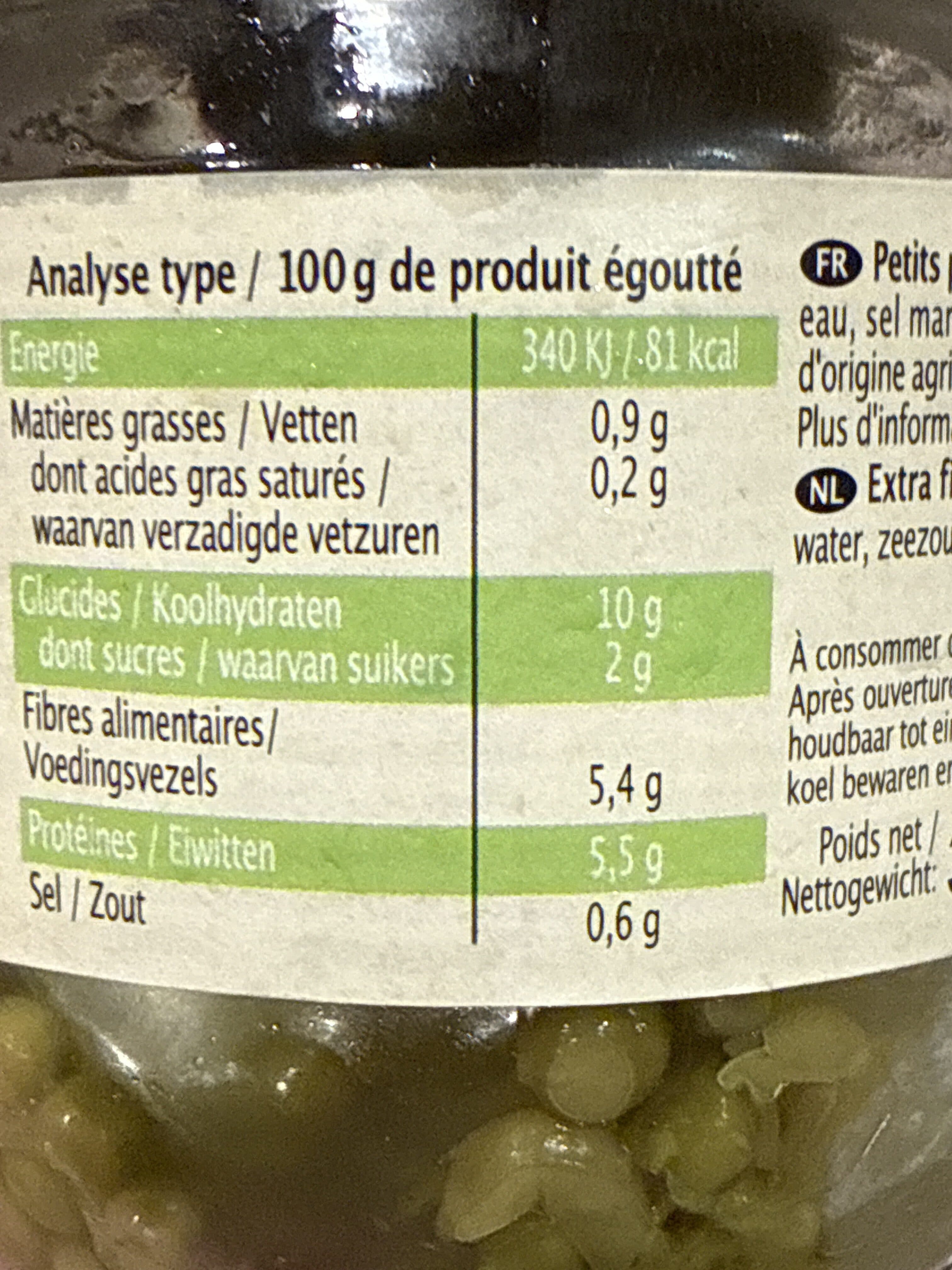 Bio par coeur petits pois extra fins packshot