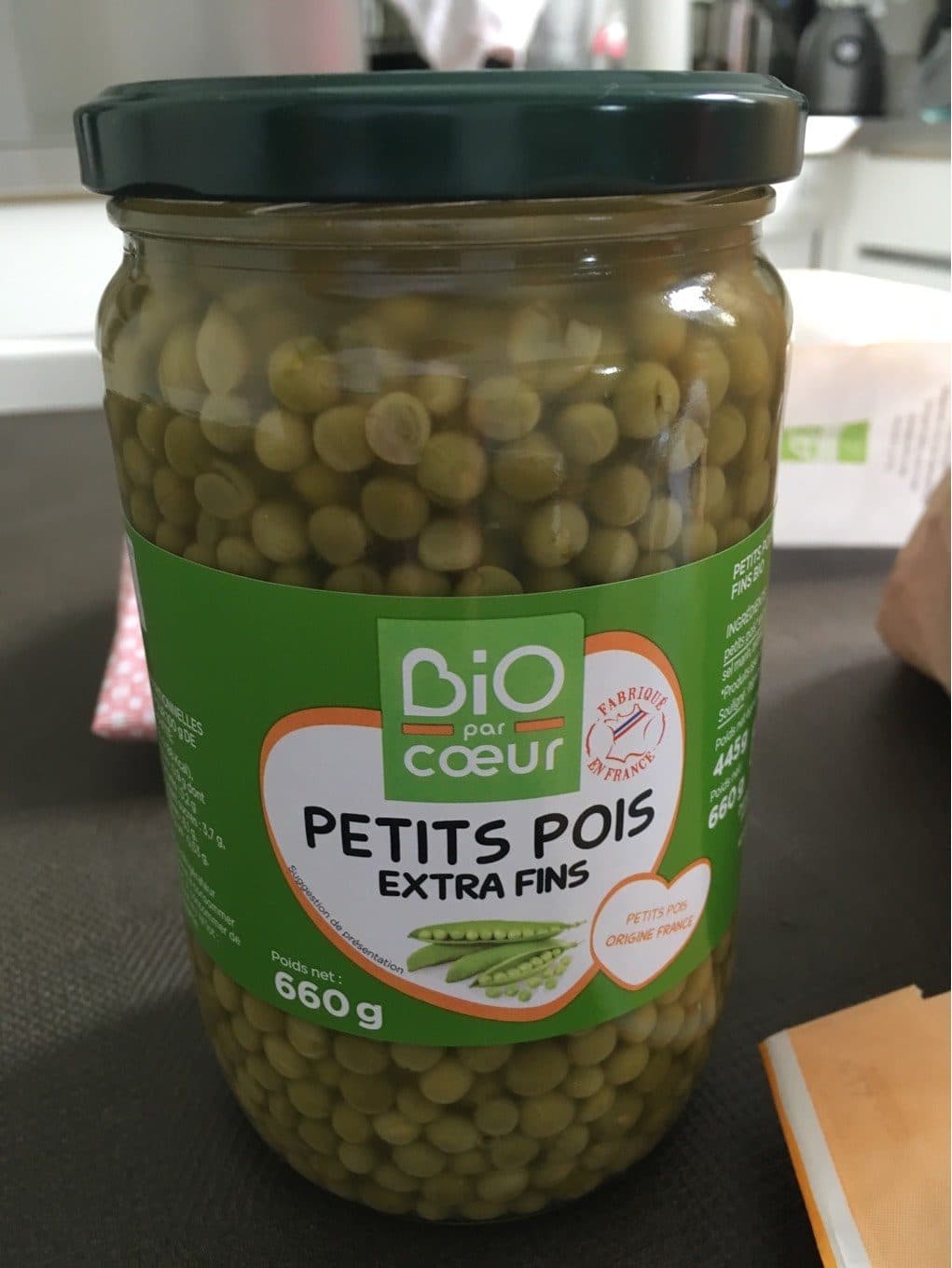 Bio par coeur Petits Pois Extra Fins France 660G Bio Pcoeur Bio packshot