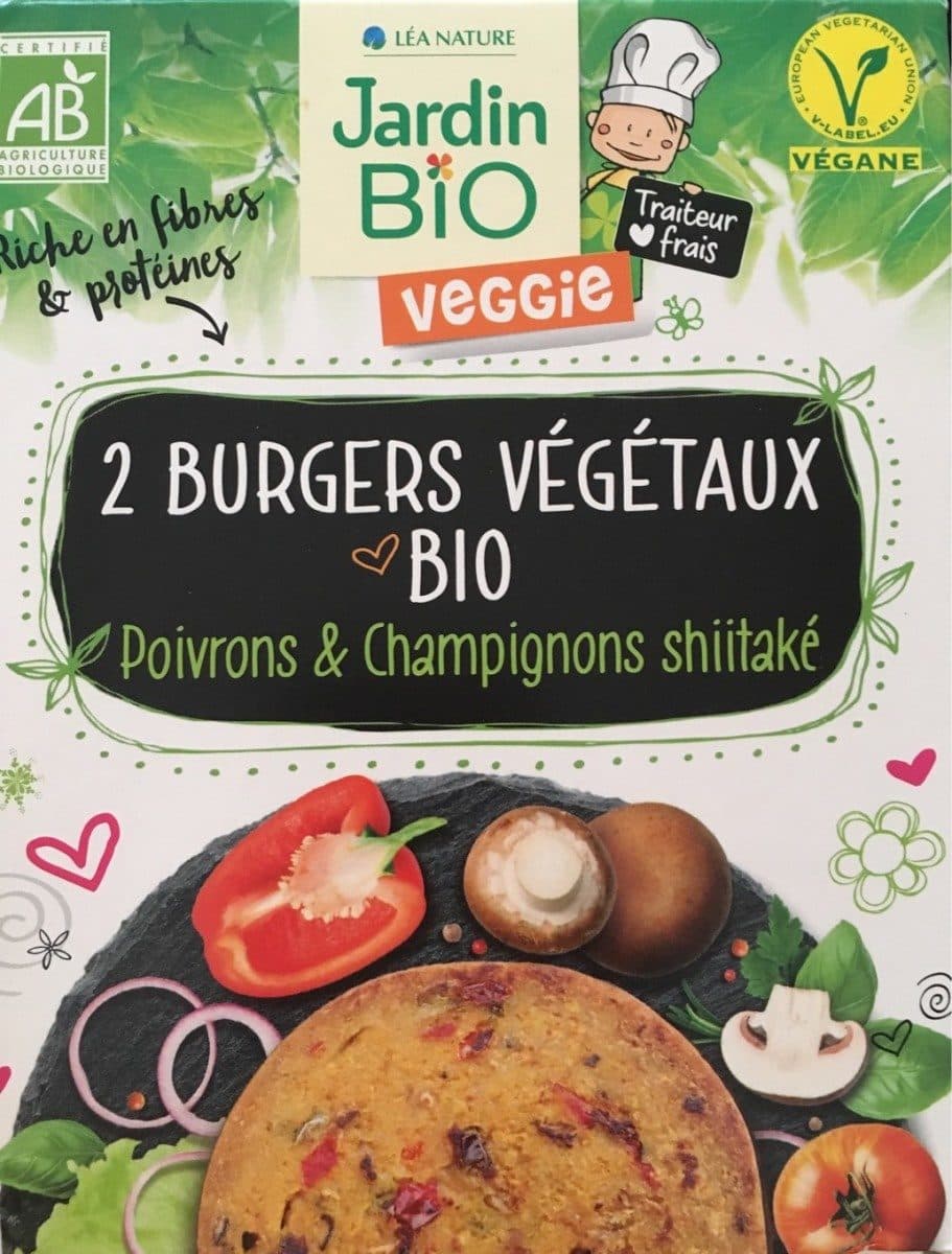 Jardin Bio 2 burgers végétaux bio poivrons & champignons shiitaké packshot
