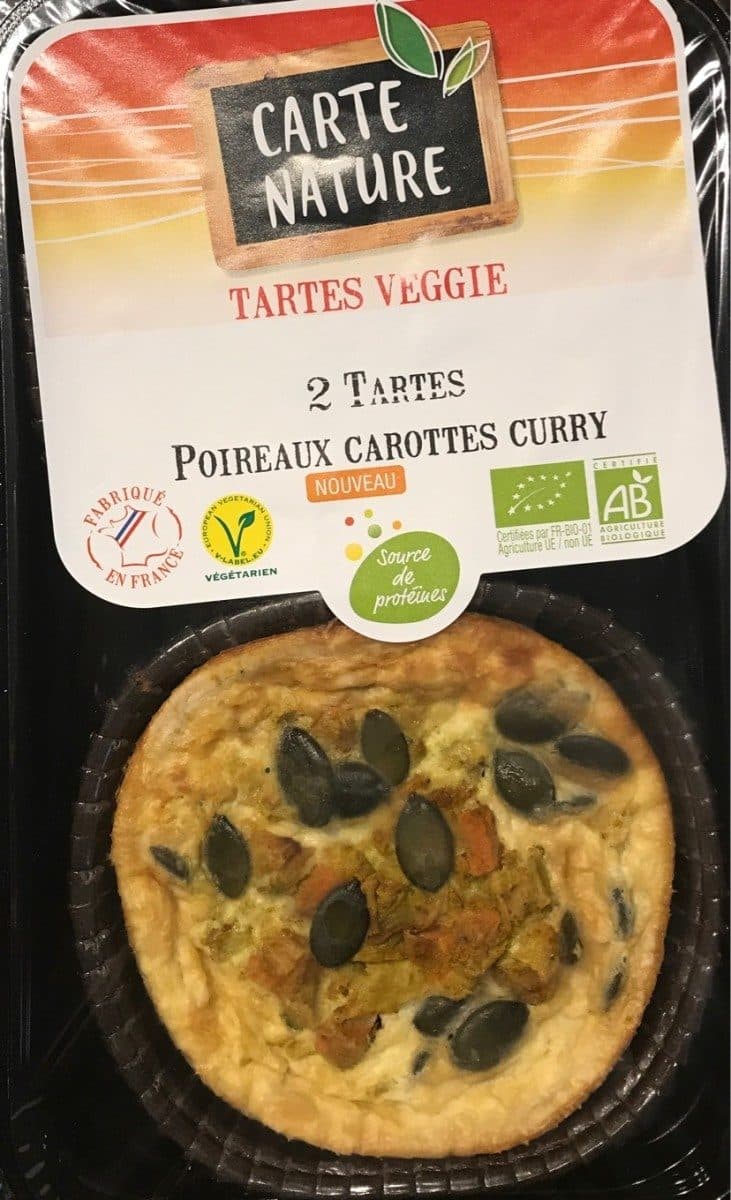 Carte Nature Tartes carottes, graines de courge & curry packshot
